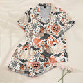 Witch Ghost Pumpkin Halloween Short Sleeve Pajama Set