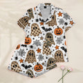 Halloween Ghost Pumpkin Short Sleeve Pajama Set