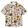 Men’s Gilmore Girls Stars Hollow Autumn Print Short Sleeve Button-Up Shirt