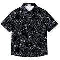 Men’s Pokémon Gengar Halloween Doodle Pattern Short Sleeve Button-Up Shirt