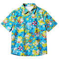 Men’s Pokémon Psyduck Summer Beach Pattern Short Sleeve Button-Up Shirt