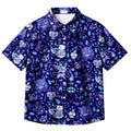 Men’s Pokémon Ghost-Type Floral Pattern Short Sleeve Button-Up Shirt
