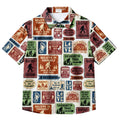Men’s Vintage Bigfoot Signs Pattern Short Sleeve Button-Up Shirt