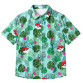 Men’s Pokémon Bulbasaur Tropical Leaf Short Sleeve Button-Up Shirt