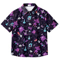 Men’s Pokémon Ghost-Type Halloween Pattern Short Sleeve Button-Up Shirt