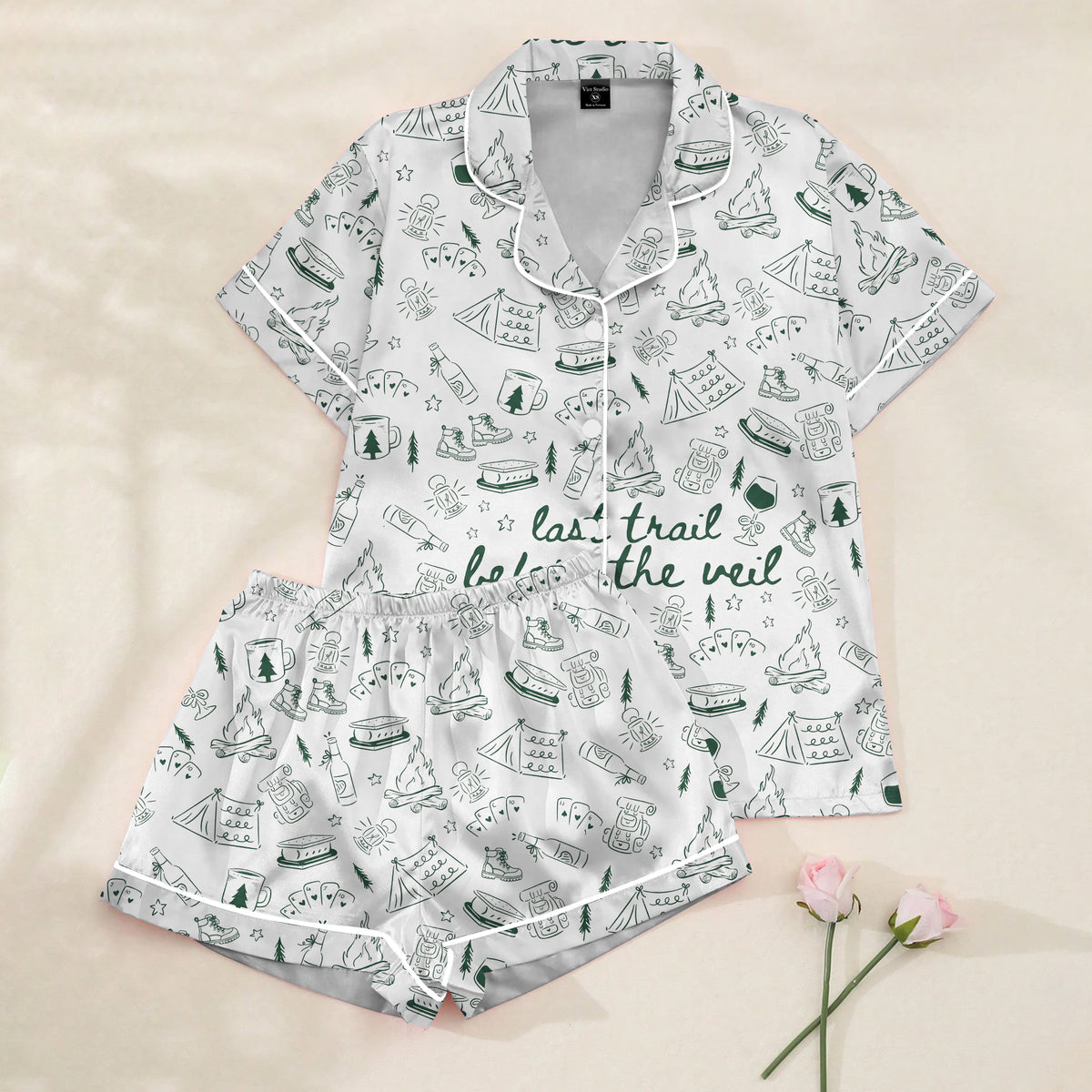 Women’s Last Trail Before the Veil Camping Short Sleeve Pajama Set
