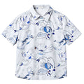 Men’s Pokémon Lugia Floral Pattern Short Sleeve Button-Up Shirt