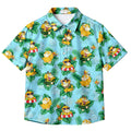 Men’s Pokémon Psyduck Tropical Leaf Short Sleeve Button-Up Shirt