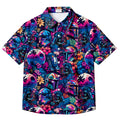 Men’s Star Wars Tropical Floral Character Collage Short Sleeve Button-Up Shirt