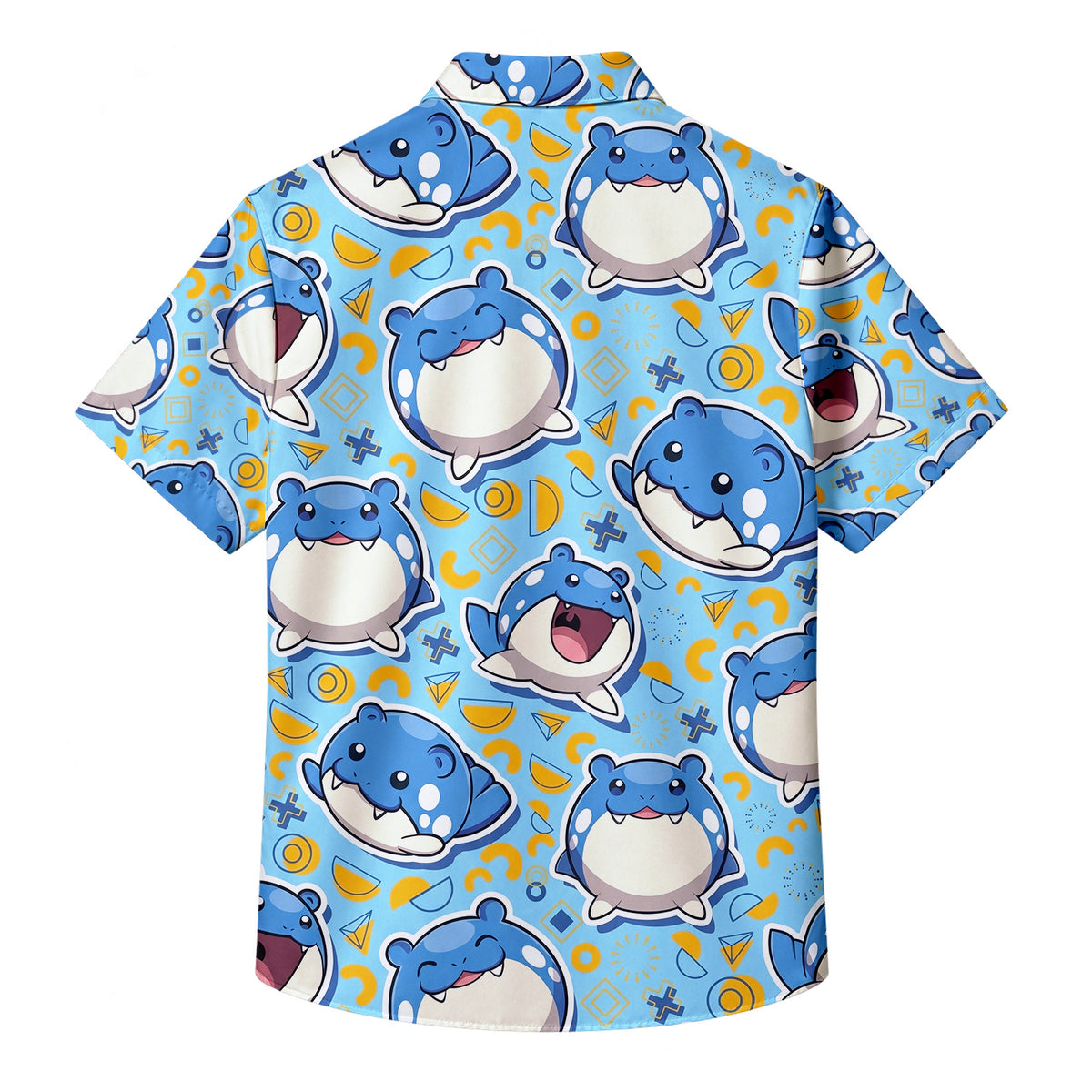 Men’s Pokémon Spheal Pattern Short Sleeve Button-Up Shirt