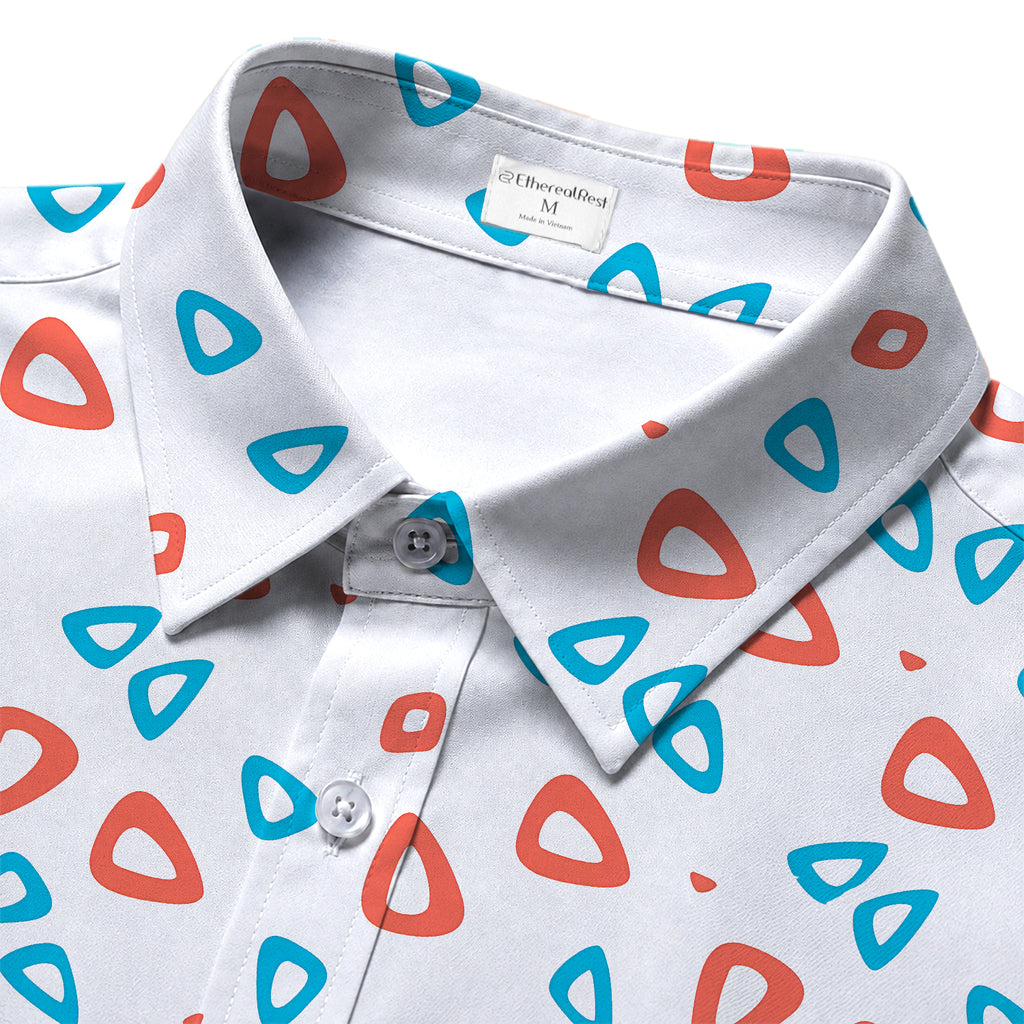 Men’s Pokémon Togepi Egg Pattern Short Sleeve Button-Up Shirt
