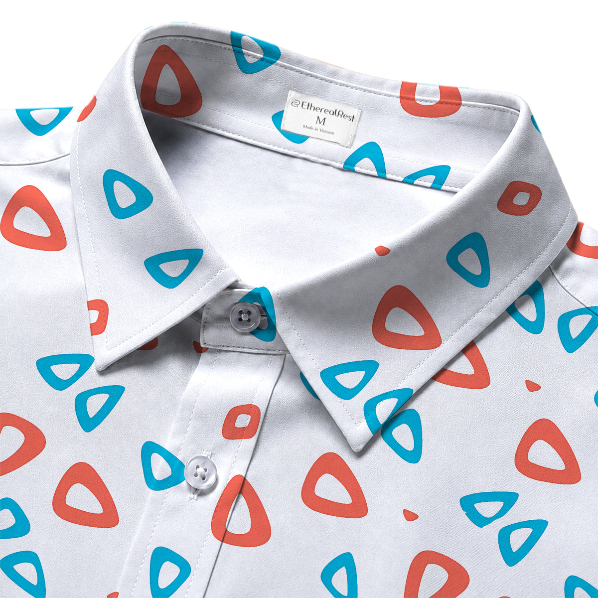 Men’s Pokémon Togepi Egg Pattern Short Sleeve Button-Up Shirt
