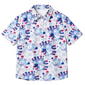 Men’s Pokémon Magnemite Magnet Pattern Short Sleeve Button-Up Shirt