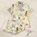 Women’s Beauty and the Beast Belle Princess Short Sleeve Pajama Set