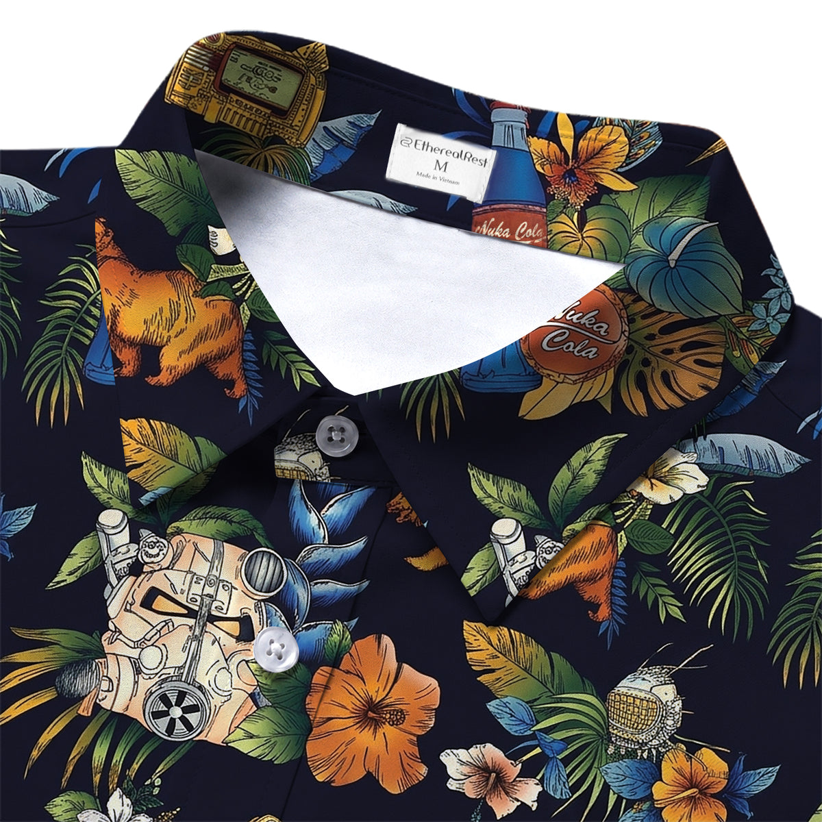Men’s Fallout Tropical Floral Short Sleeve Button-Up Shirt
