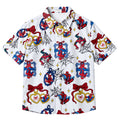 Men’s Spider-Man Web and Bow Pattern Short Sleeve Button-Up Shirt
