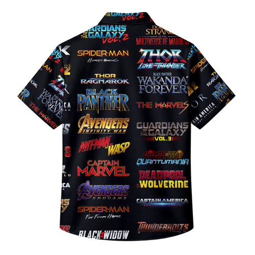 Men’s Marvel Superhero Movies Short Sleeve Button Up Shirt