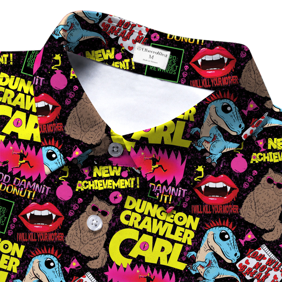 Men’s Dungeon Crawler Carl Short Sleeve Button Up Shirt