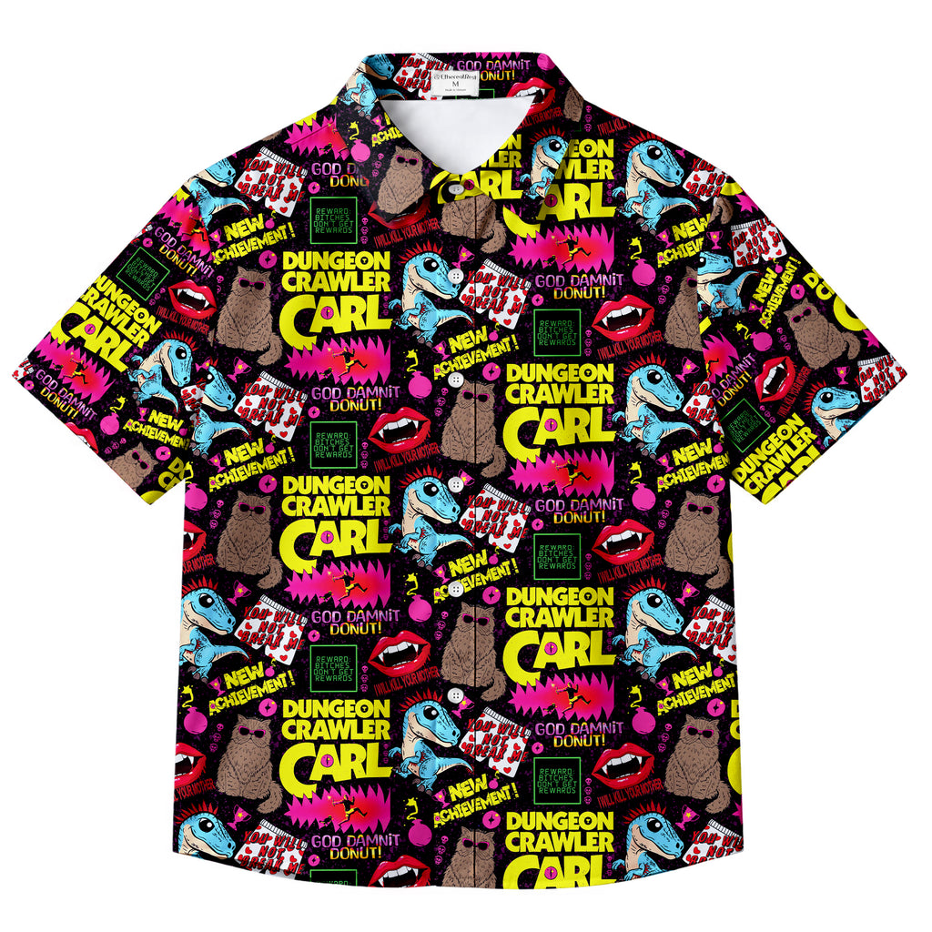 Men’s Dungeon Crawler Carl Short Sleeve Button Up Shirt