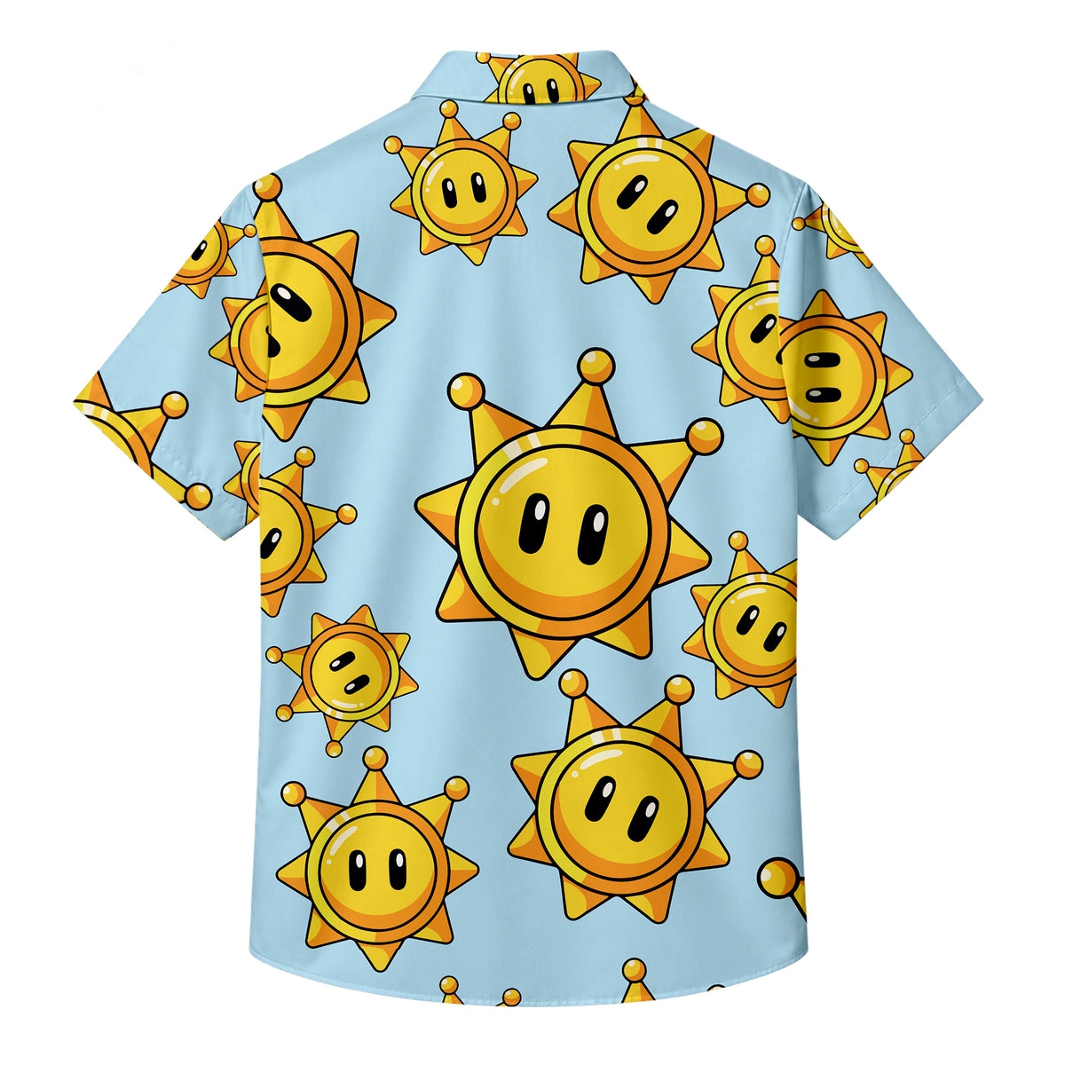 Men’s Super Star Gaming Short Sleeve Button Up Shirt