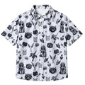 Men’s Dungeon Crawler Carl Black & White Fantasy Short Sleeve Button Up Shirt