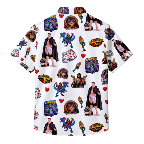 Men’s Dungeon Crawler Carl Donut Holes Short Sleeve Button Up Shirt