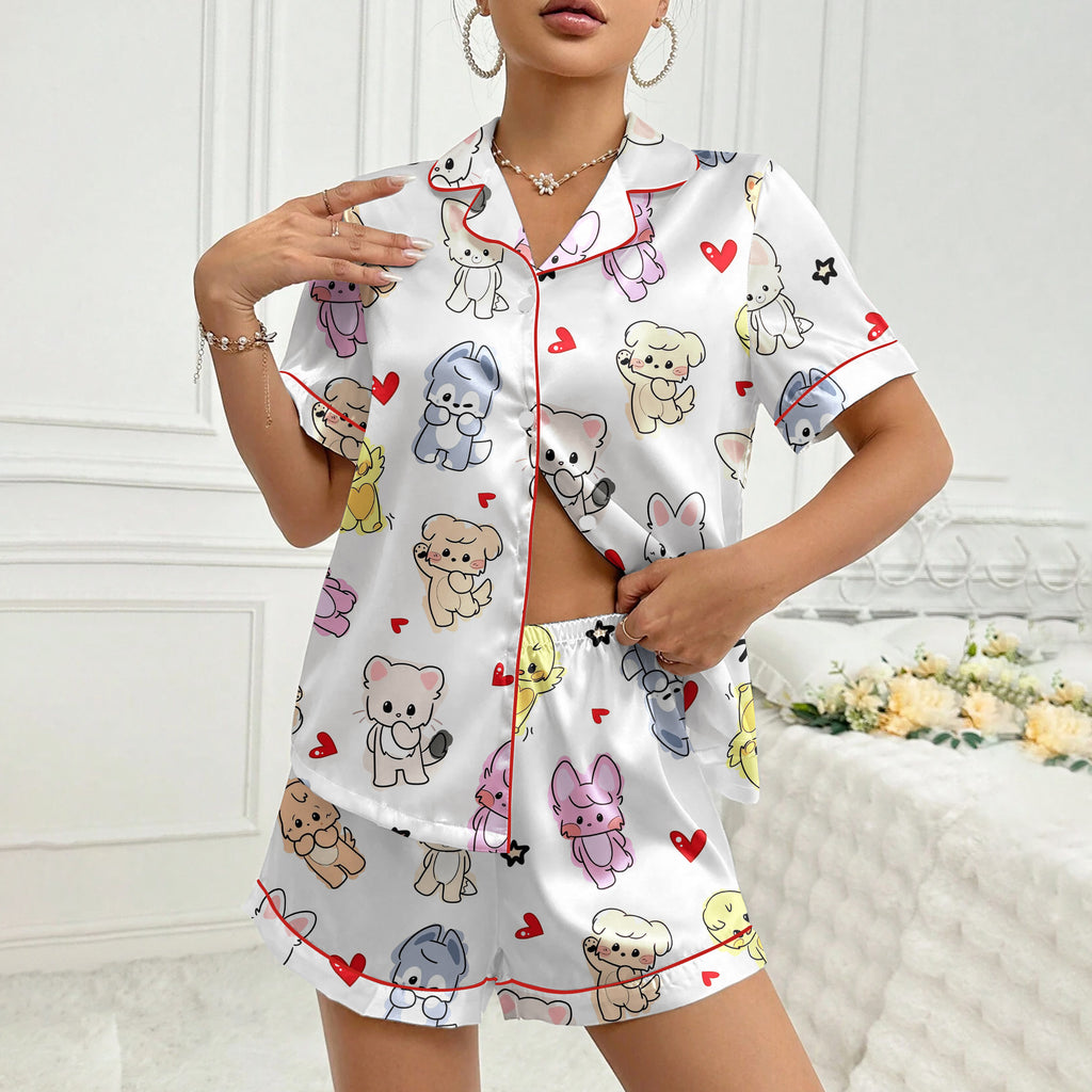 Women’s SKZOO Cute Characters Satin Pajama Set