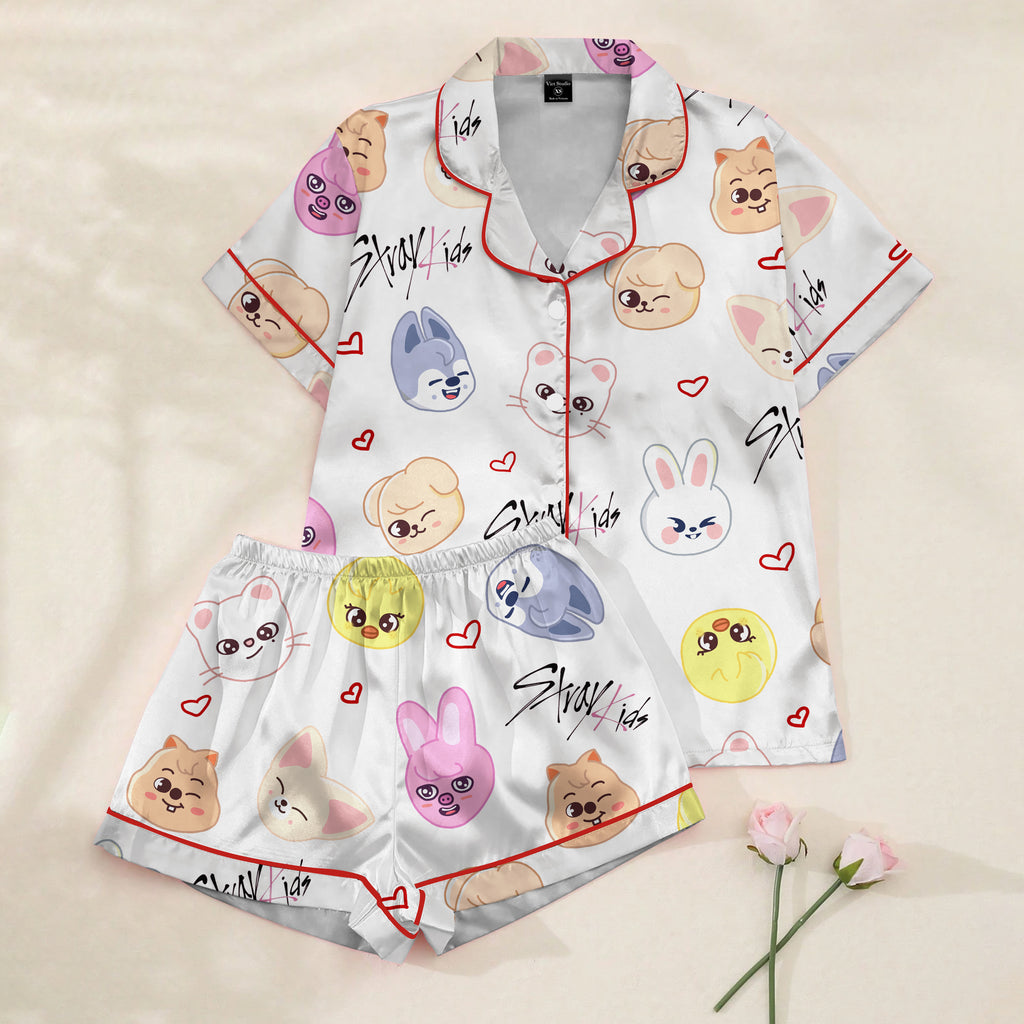 Women’s Stray Kids SKZOO Satin Pajama Set