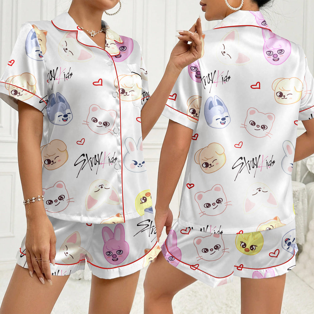 Women’s Stray Kids SKZOO Satin Pajama Set