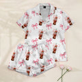 Women’s Diet Coke Bottle and Bow Pattern Short Sleeve Pajama Set