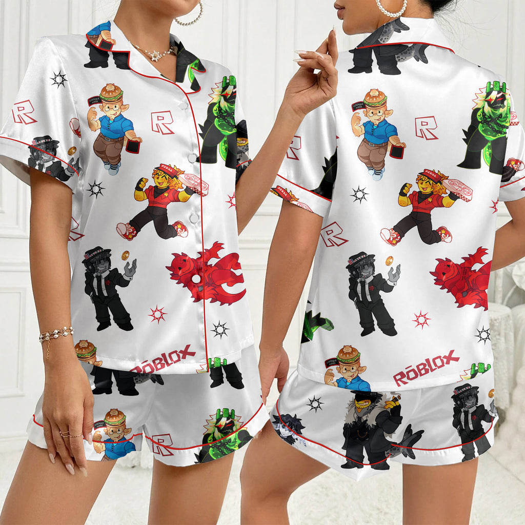 Women’s Roblox Characters Satin Pajama Set