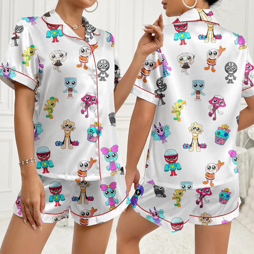 Women’s Dandy’s World Characters Satin Pajama Set