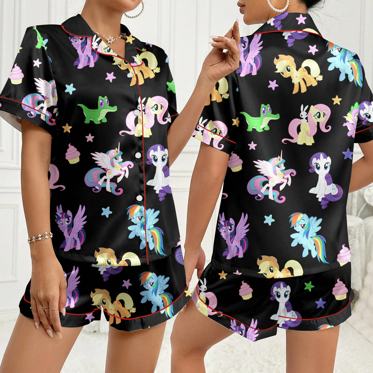 Women’s My Little Pony Characters Satin Pajama Set