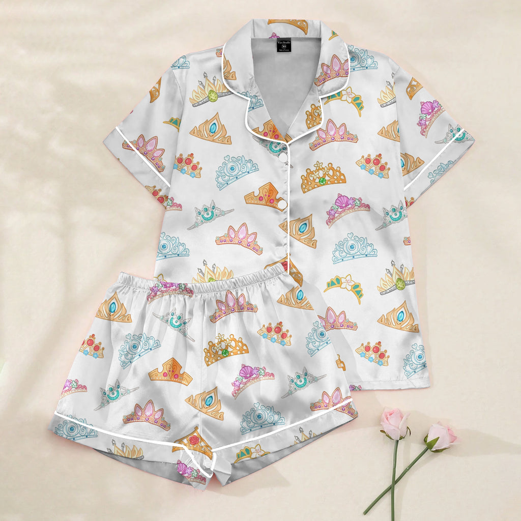 Women’s Princess Tiara Satin Pajama Set