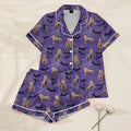 Women’s Purple Halloween Creepy Hand Satin Pajama Set