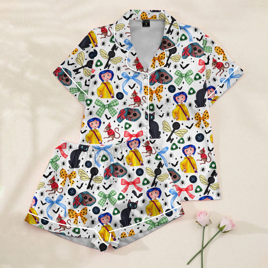 Women’s White Coraline Satin Pajama Set