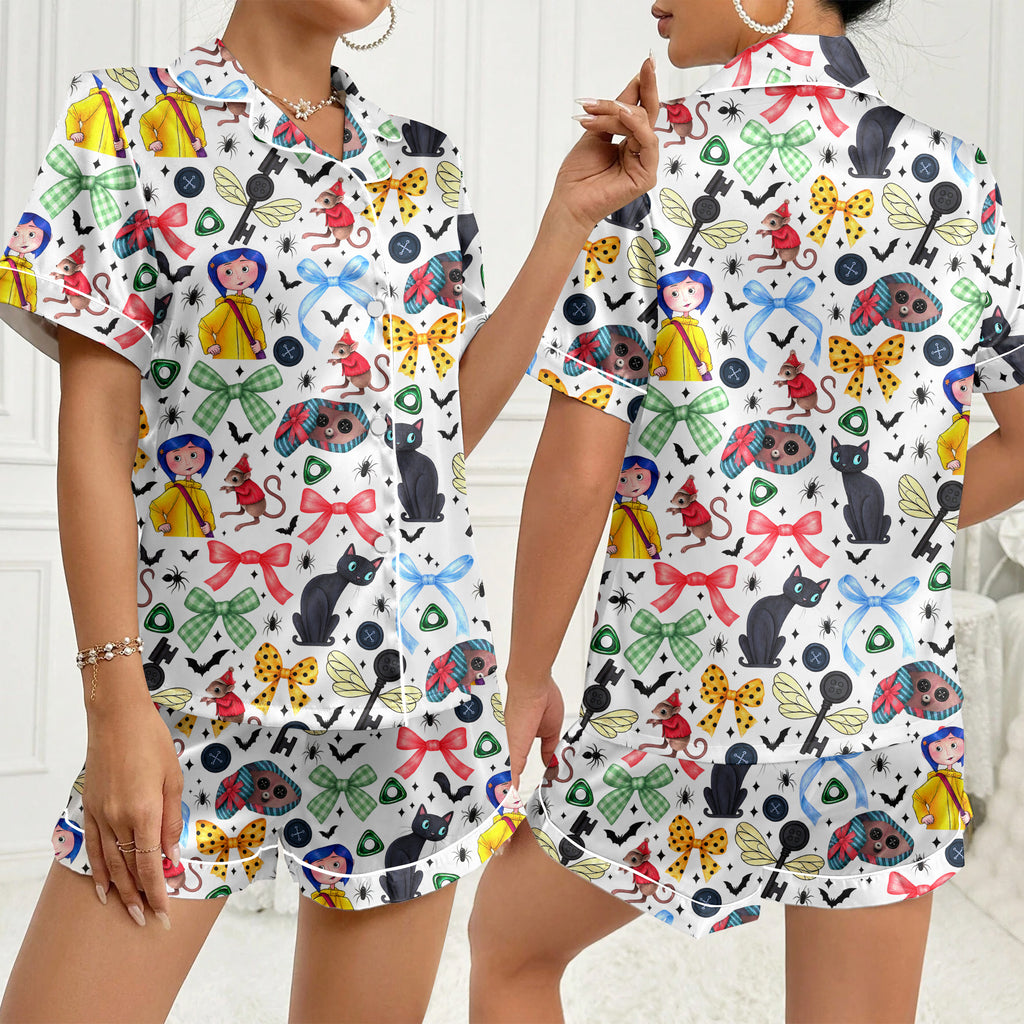 Women’s White Coraline Satin Pajama Set