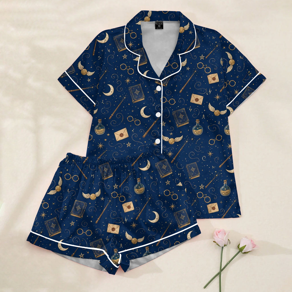 Women’s Navy Harry Potter Magic Satin Pajama Set