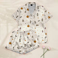Women’s White Halloween Pumpkin & Ghost Satin Pajama Set