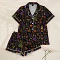 Women’s Black Witchy Sisters Satin Pajama Set