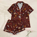 Women’s Burgundy Gryffindor Satin Pajama Set
