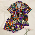 Women’s Multicolor The Nightmare Before Christmas Satin Pajama Set