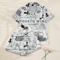 Women’s White Fourth Wing Satin Pajama Set