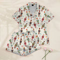 Women’s White Christmas Nutcracker Satin Pajama Set