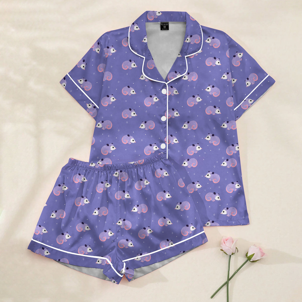 Women’s Lavender Opossum Satin Pajama Set