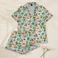 Women’s Cream Baby Yoda Floral Satin Pajama Set