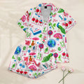 Women’s White Mahjong Peacock Satin Pajama Set