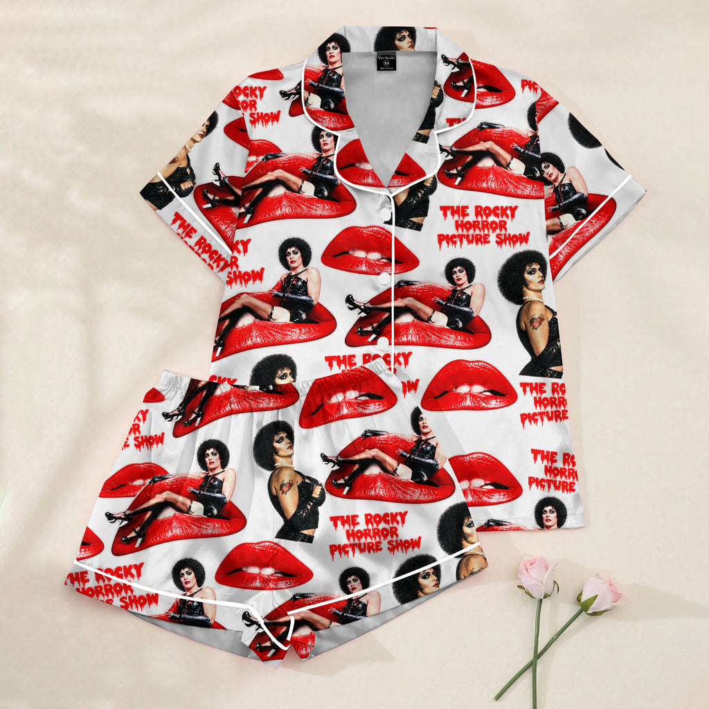 Women’s White Rocky Horror Picture Show Satin Pajama Set