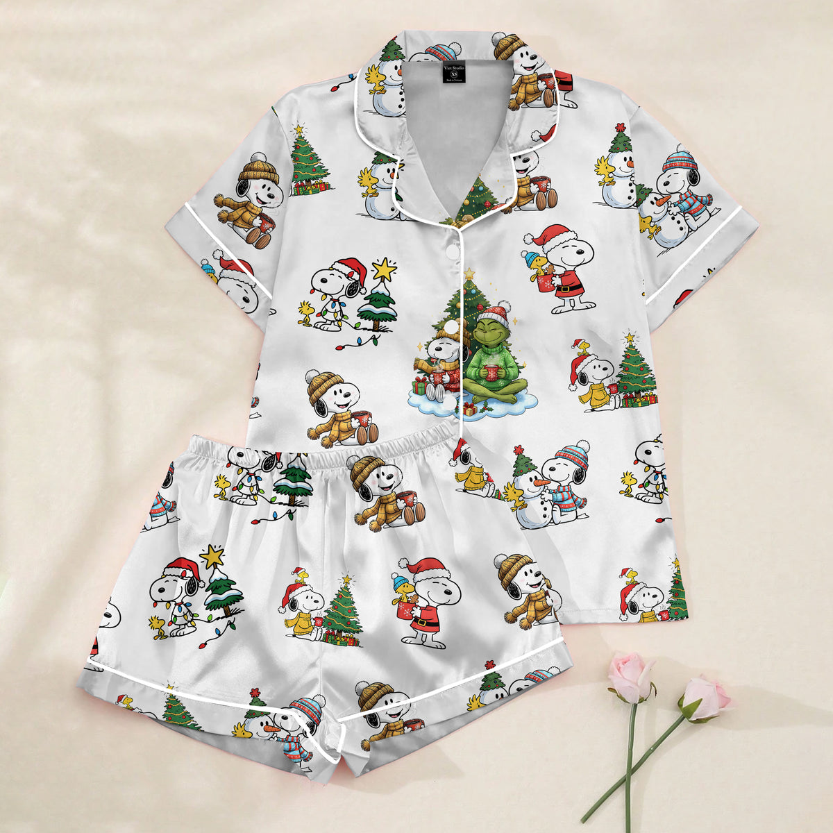 Women’s Snoopy Christmas Satin Pajama Set