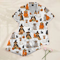 Women’s Golden Retriever Halloween Satin Pajama Set